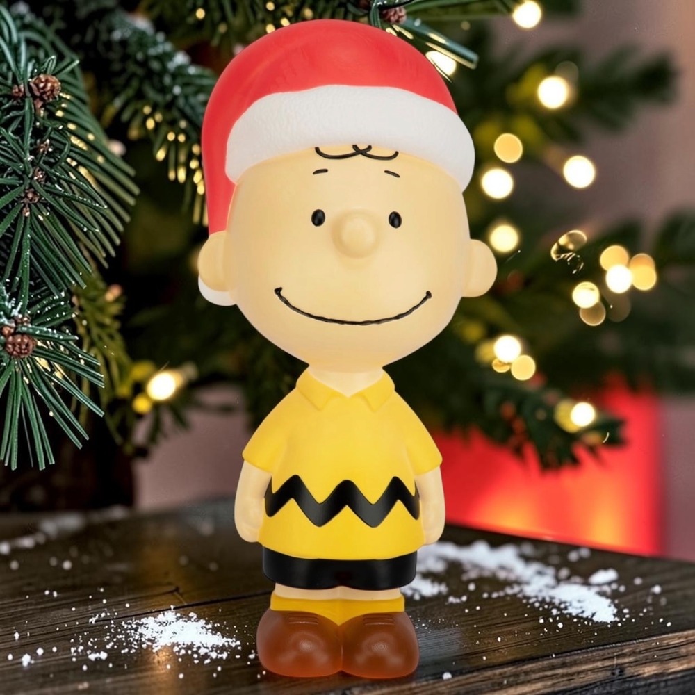 Blow Mold Decor Charlie Brown with Santa Hat 22 in NEW 2026